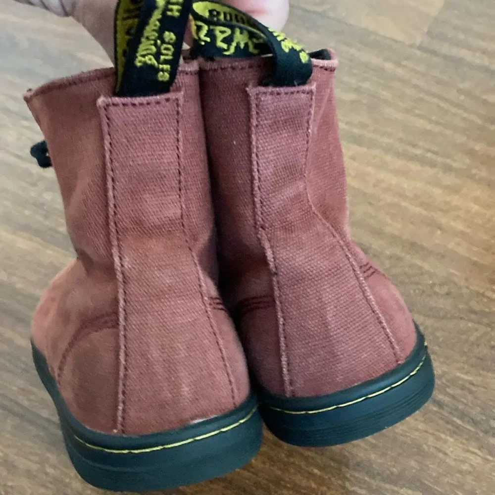 Dr. Martens Kids Red Canvas Boots Sz 3